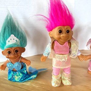 Vintage Russ Troll Dolls with Complete Outfits